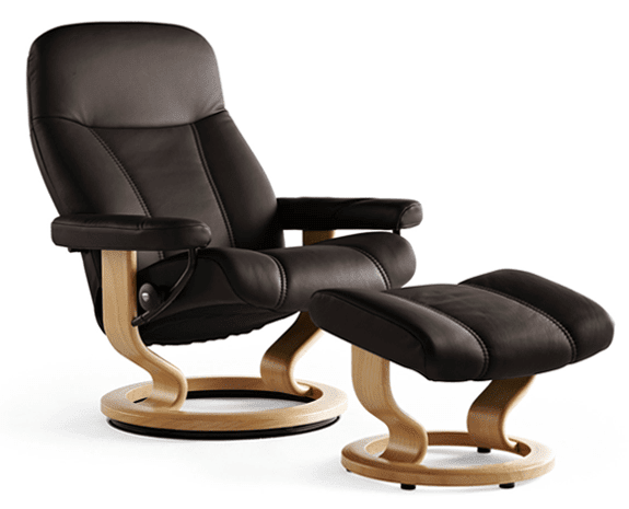 Ekornes Stressless Consul Chair (Small) and Ottoman—Discount Prices